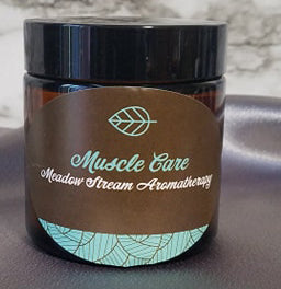 Natural Muscle Cream, Massage Cream Custom Blend by Meadow Stream Aromatherapy